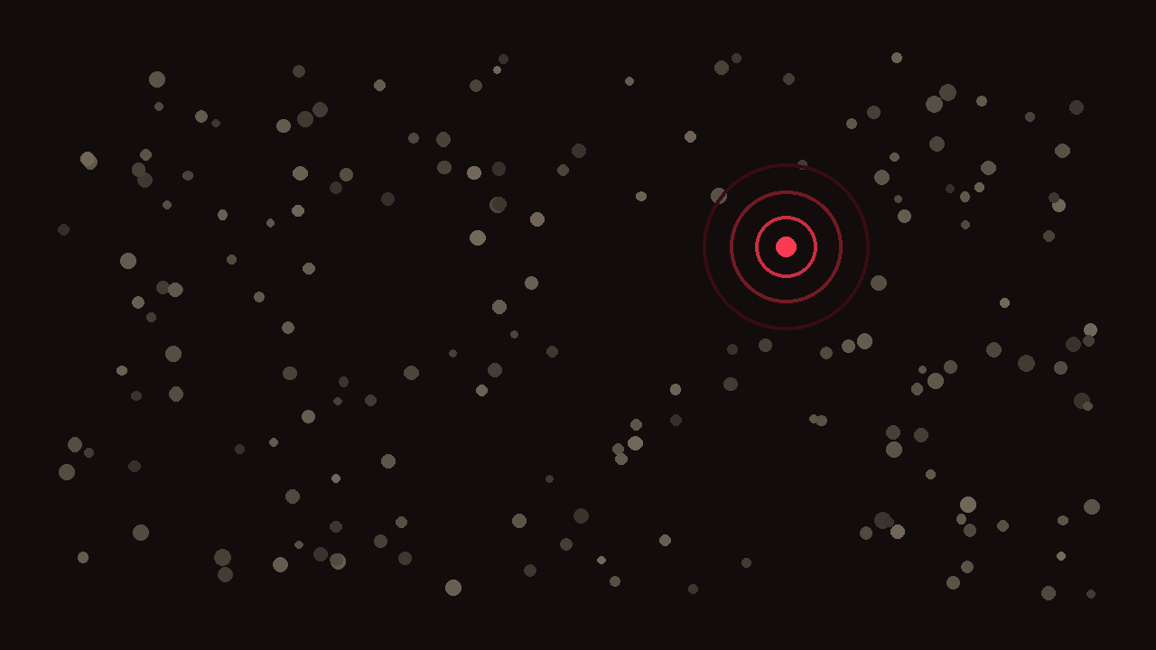 A field of data points with one outlier highlighted by detection rings